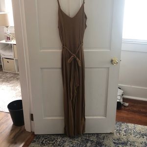 Brown linen jumpsuit
